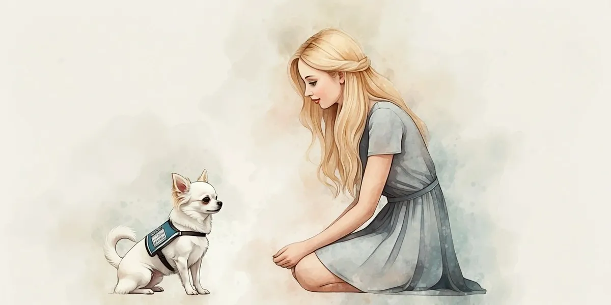 Handler training with service dog